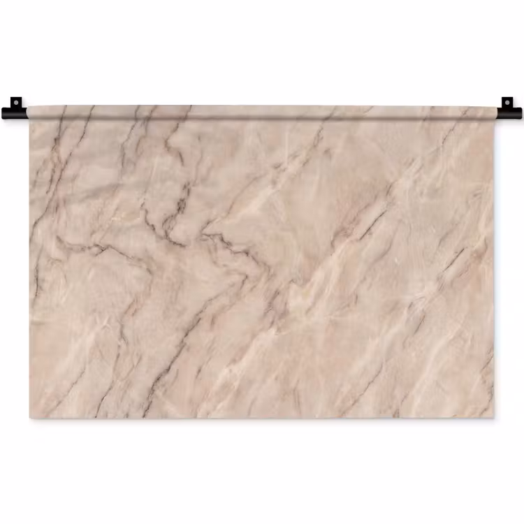 Marmer - Patroon - Abstract - Modern - Beige Wandkleed katoen klein -zz3d