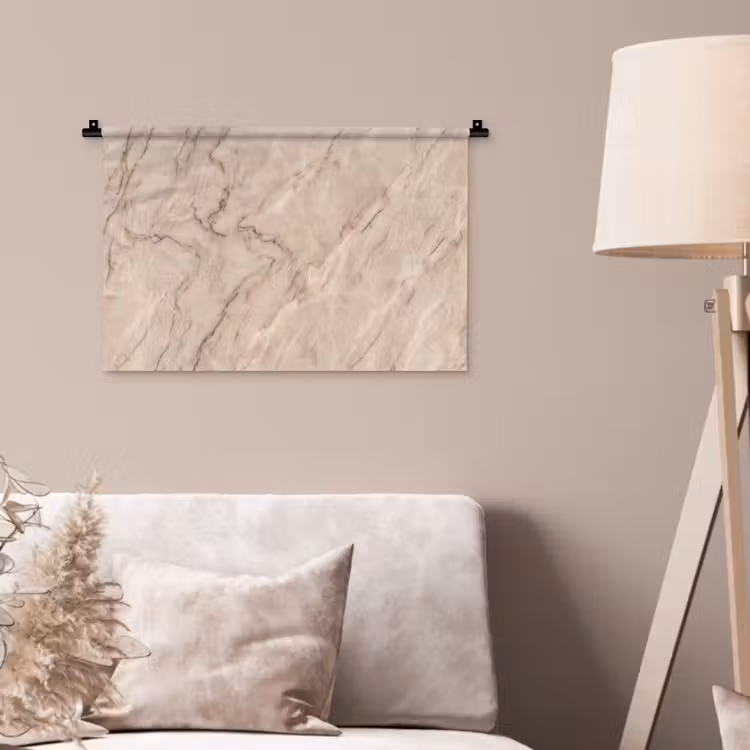 Marmer - Patroon - Abstract - Modern - Beige Wandkleed katoen klein -sfeer4