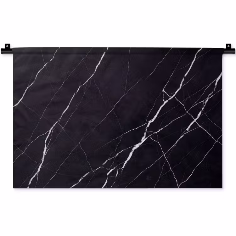 Marmer - Patroon - Abstract - Modern - Zwart Wandkleed katoen klein -zz3d