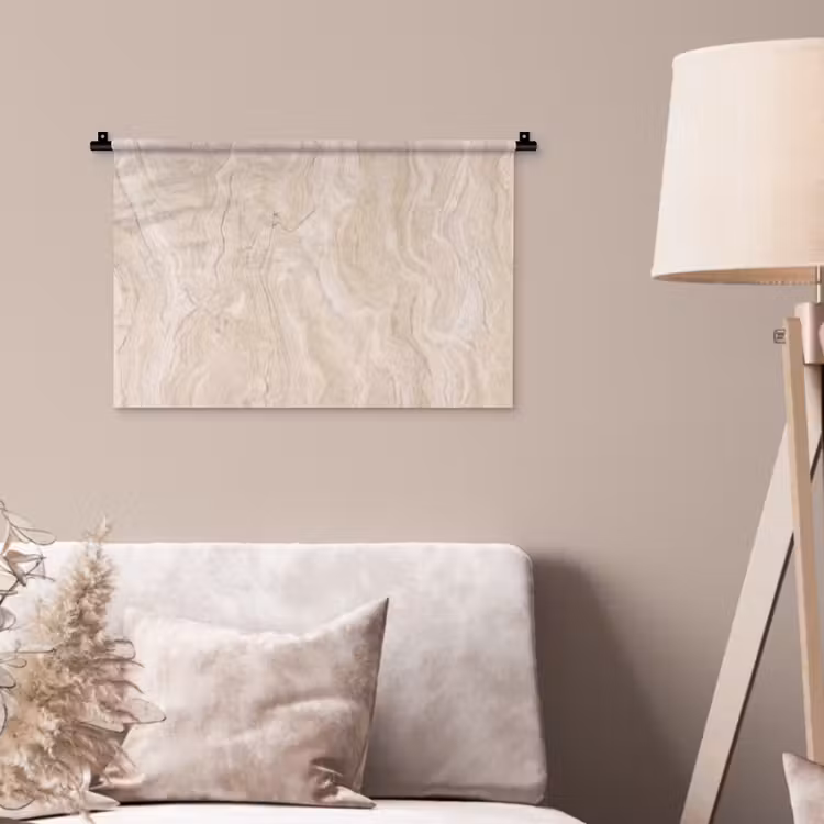 Marmer - Patroon - Beige - Steen - Abstract Wandkleed katoen klein -sfeer4