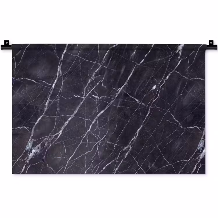 Marmer - Patroon - Modern - Zwart - Wit Wandkleed katoen klein -zz3d