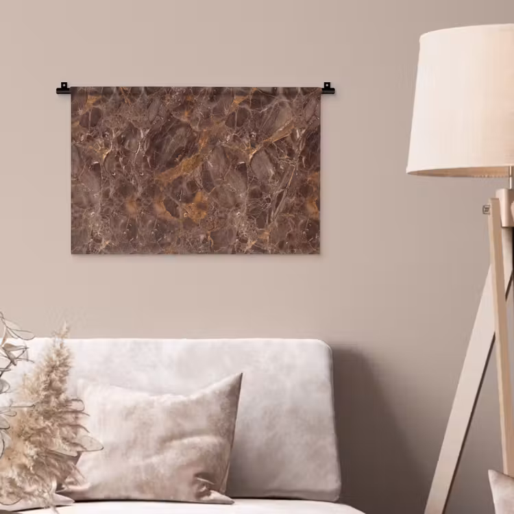 Marmer - Patroon - Natuur - Bruin - Goud Wandkleed katoen klein -sfeer4