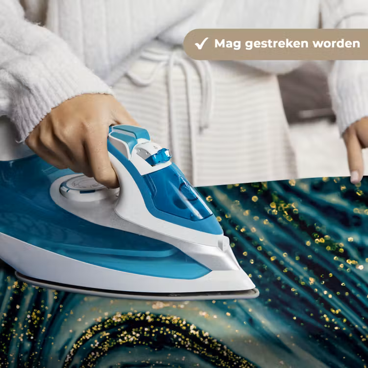 Marmerlook - Luxe - Goud - Turquoise - Glitter Wandkleed katoen klein -sfeer9