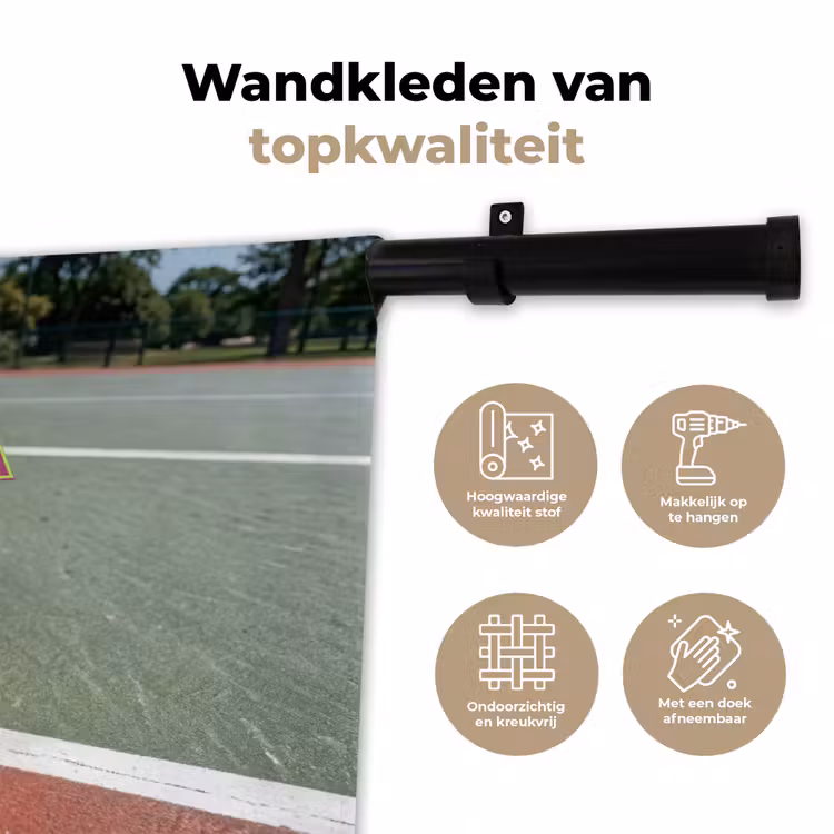 Matcha Club - Tennis - Matcha Wandkleed katoen klein -sfeer2