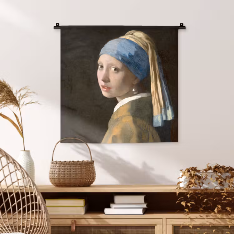 Meisje met de Parel - Schilderij van Johannes Vermeer Wandkleed katoen klein -sfeer5