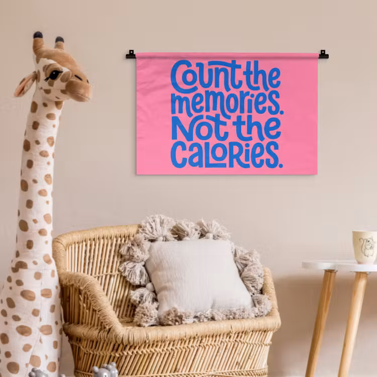 Memories - Roze - Blauw - Quote Wandkleed katoen klein -wsfeer5_kind