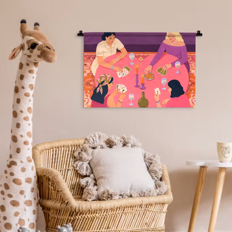 Mensen - Kaartspel - Interieur - Modern - Kleurrijk Wandkleed katoen klein -wsfeer5_kind
