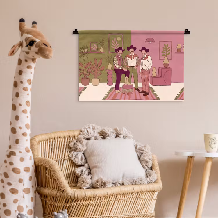 Mensen - Mannen - Hoeden - Retro - Interieur Wandkleed katoen klein -wsfeer5_kind