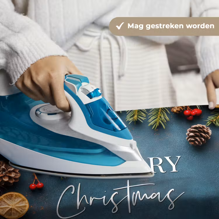 Merry Christmas - Blauw - Kerst - Winter Wandkleed katoen klein -sfeer9