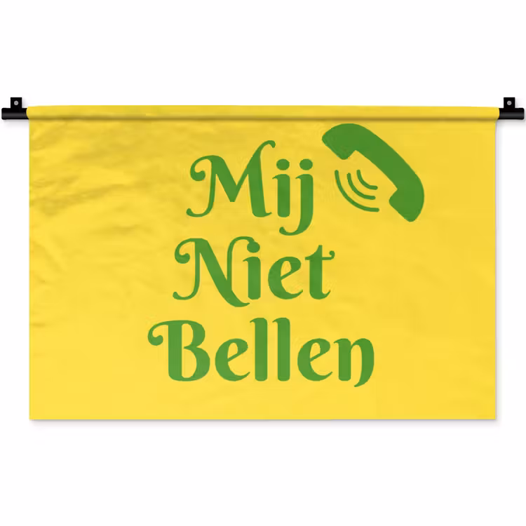 Mij niet bellen - Telefoon - Geel Wandkleed katoen klein -zz3d