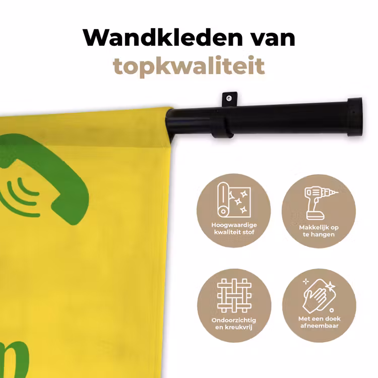 Mij niet bellen - Telefoon - Geel Wandkleed katoen klein -sfeer2