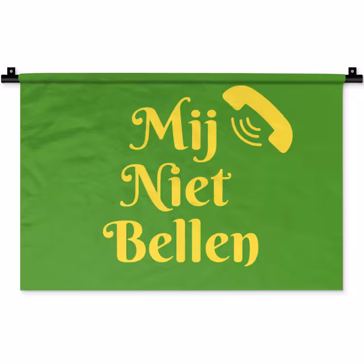 Mij niet bellen - Telefoon - Groen Wandkleed katoen klein -zz3d