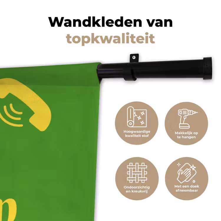 Mij niet bellen - Telefoon - Groen Wandkleed katoen klein -sfeer2