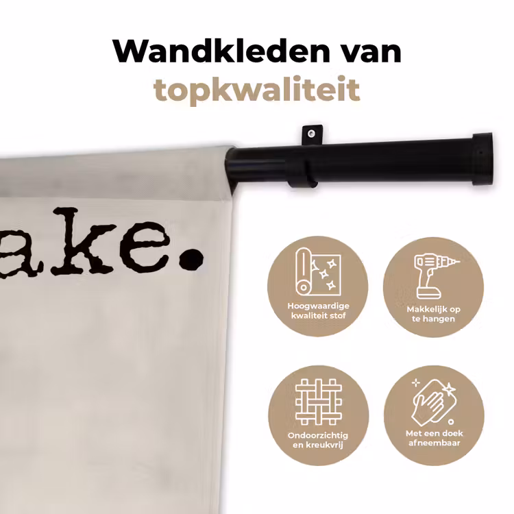 Milkshake - Kers - Rietje Wandkleed katoen klein -sfeer2