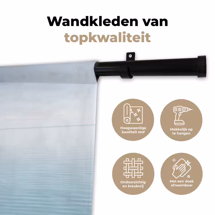 Minimalistisch - Boot - Zee Wandkleed katoen klein -sfeer2