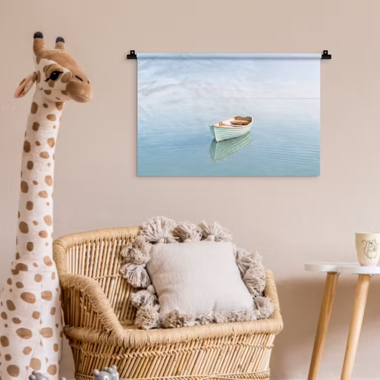 Minimalistisch - Boot - Zee Wandkleed katoen klein -wsfeer5_kind