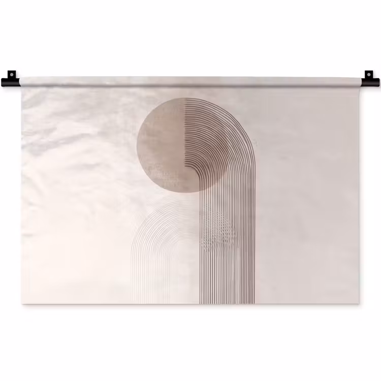 Minimalistisch - Cirkel - Lichtgrijs Wandkleed katoen klein -zz3d
