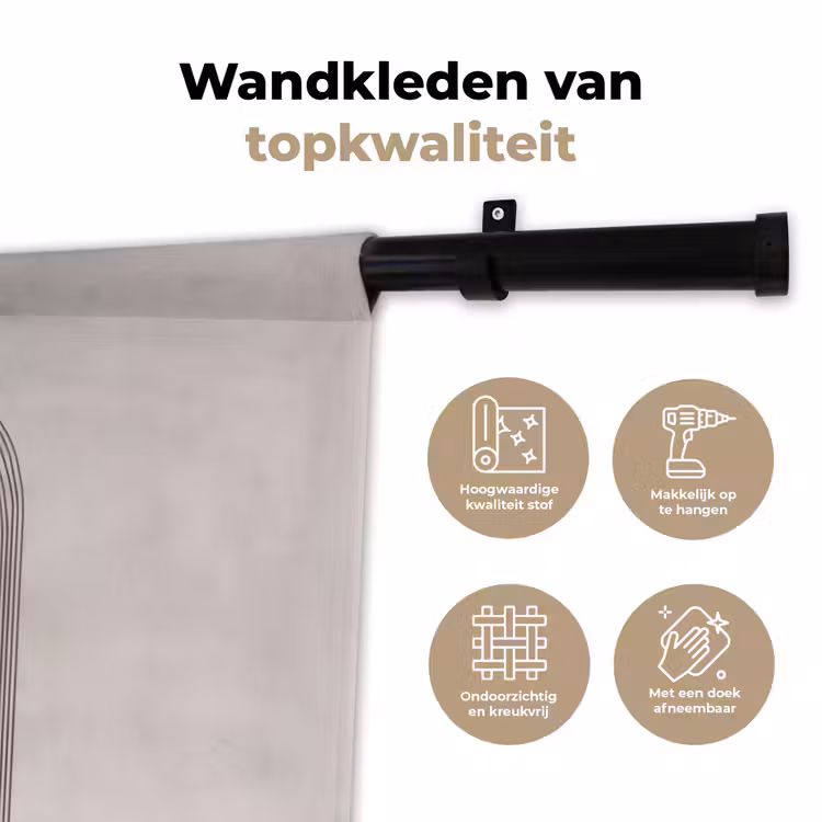 Minimalistisch - Cirkel - Lichtgrijs Wandkleed katoen klein -sfeer2