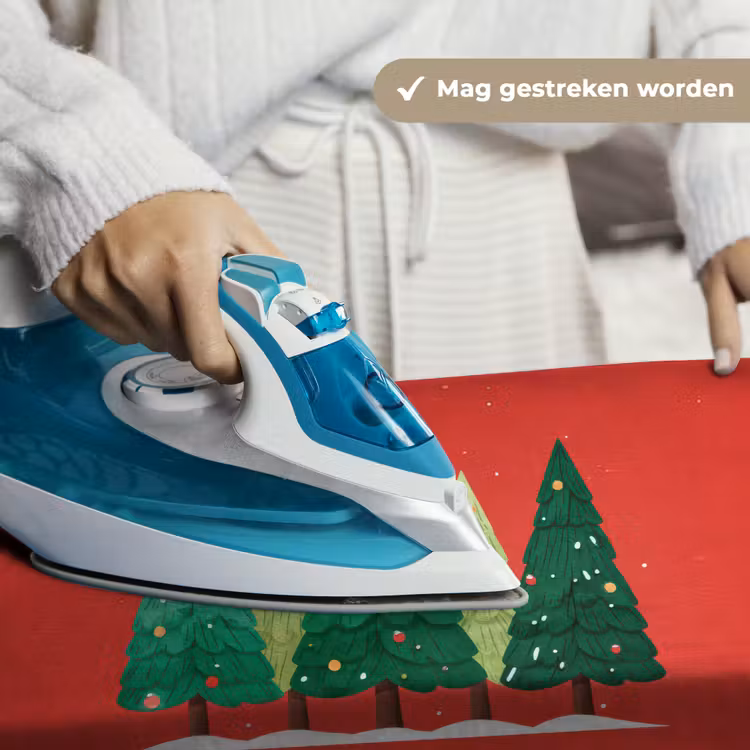 Minimalistisch - Kerstbomen - Rood - Sneeuw Wandkleed katoen klein -sfeer9