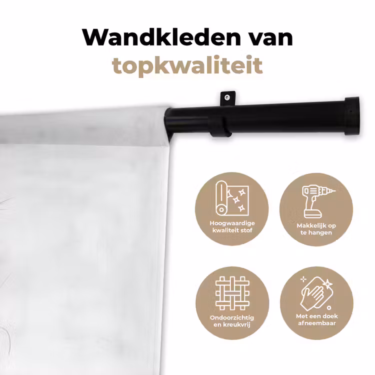 Minimalistisch - Stelen - Wit Wandkleed katoen klein -sfeer2