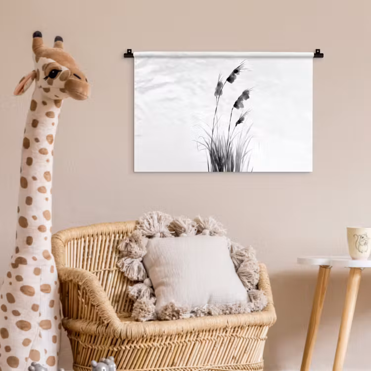 Minimalistisch - Stelen - Wit Wandkleed katoen klein -wsfeer5_kind