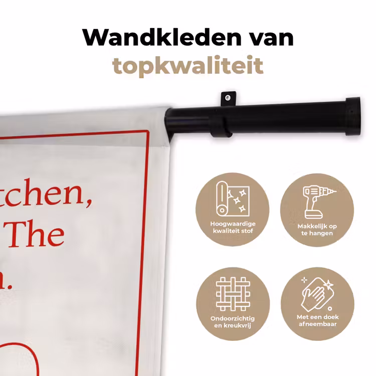 Minimalistisch - Vork - Lepel - Lijntekening Wandkleed katoen klein -sfeer2