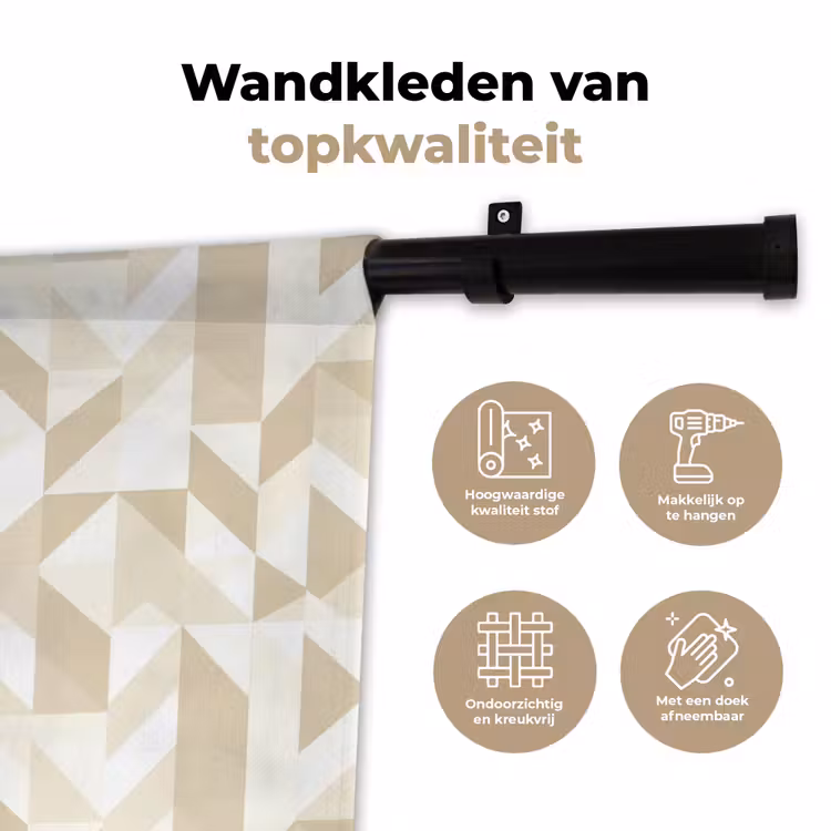 Modern - Abstract - Beige Wandkleed katoen klein 269 -sfeer2