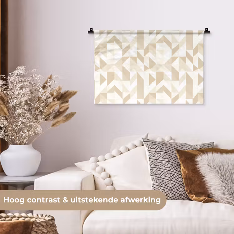 Modern - Abstract - Beige Wandkleed katoen klein 269 -sfeer1