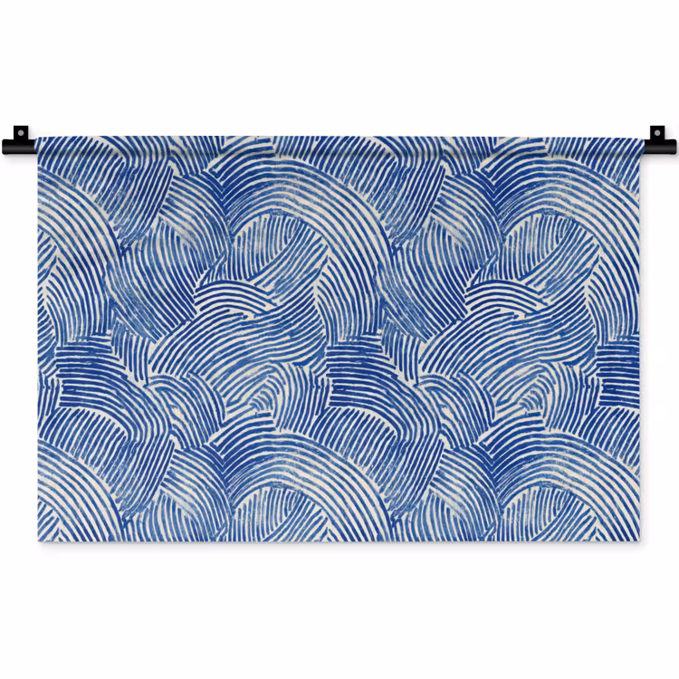 Modern - Abstract - Blauw Wandkleed katoen klein 269 -zz3d