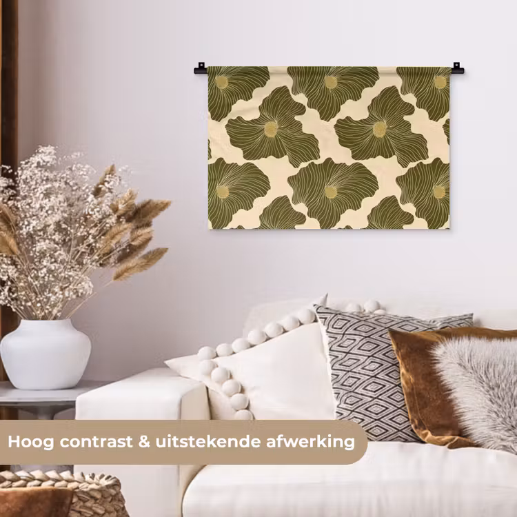 Modern - Abstract - Groen Wandkleed katoen klein 269 -sfeer1