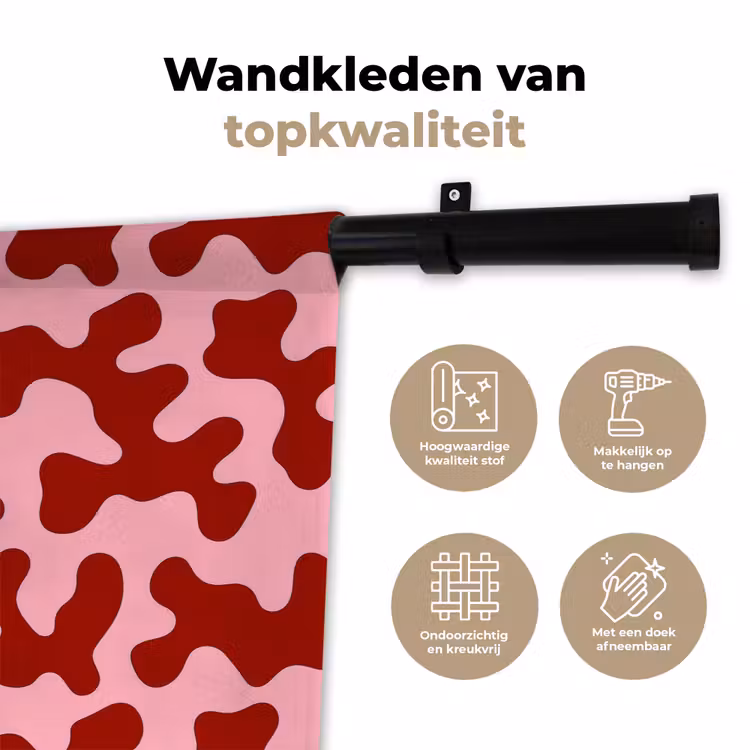 Modern - Abstract - Rood Wandkleed katoen klein 269 -sfeer2