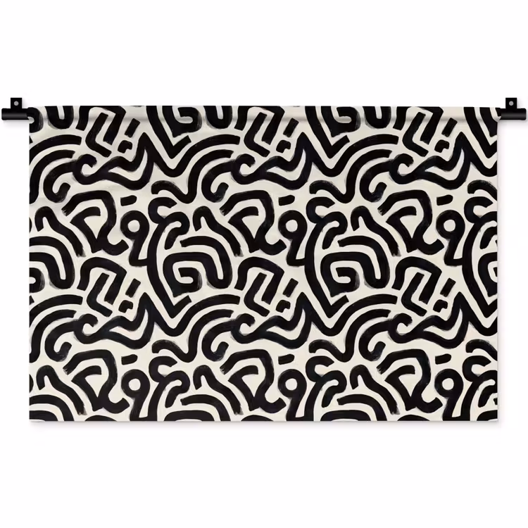 Modern - Abstract - Zwart Wandkleed katoen klein 269 -zz3d