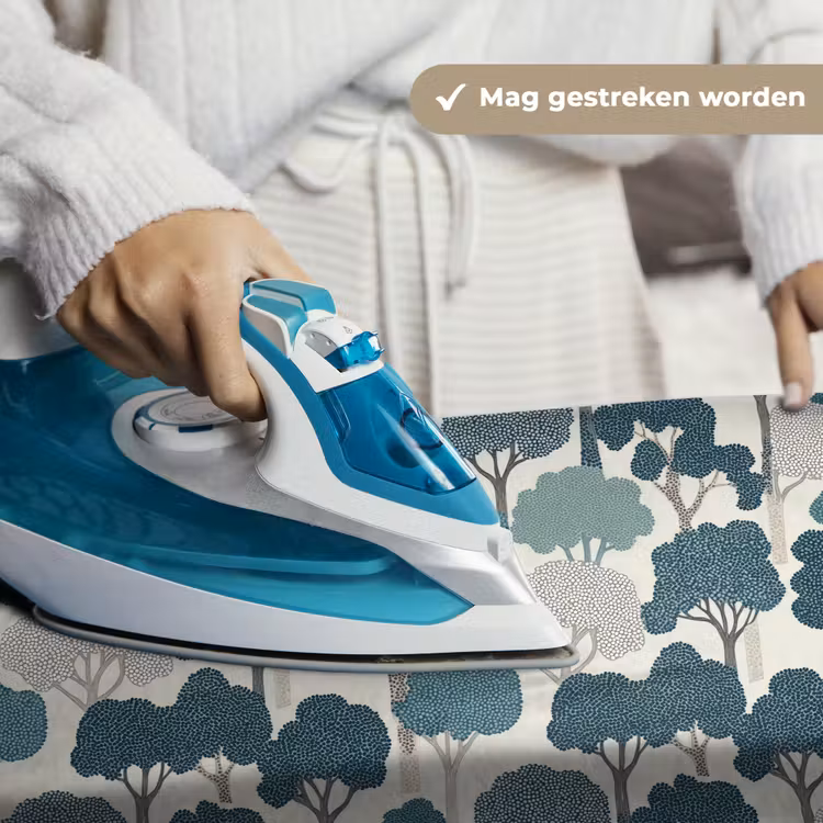 Modern - Bomen - Bos - Patroon - Blauw Wandkleed katoen klein 269 -sfeer9