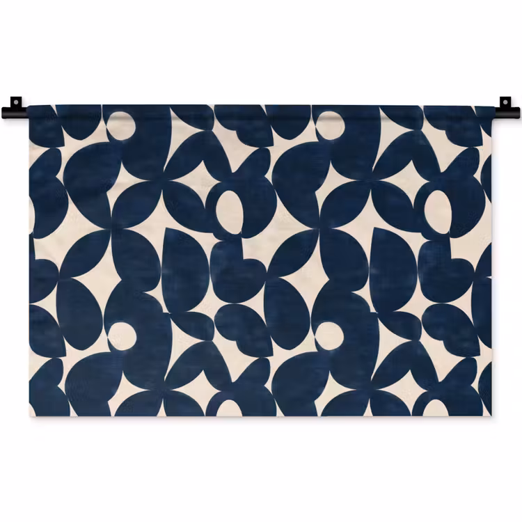 Modern - Geometrisch - Blauw Wandkleed katoen klein 269 -zz3d