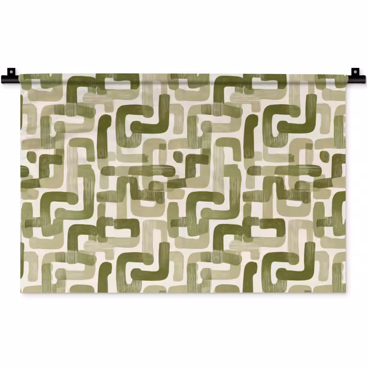 Modern - Grafisch - Groen Wandkleed katoen klein 269 -zz3d