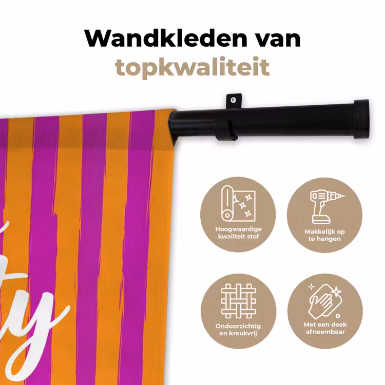 Modern - Hello - Oranje Wandkleed katoen klein -sfeer2