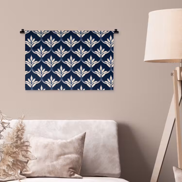 Modern - Ontwerp - Blauw Wandkleed katoen klein 269 -sfeer4