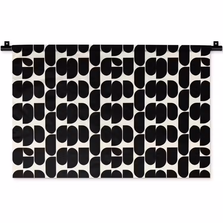 Modern - Patroon - Zwart Wandkleed katoen klein 269 -zz3d