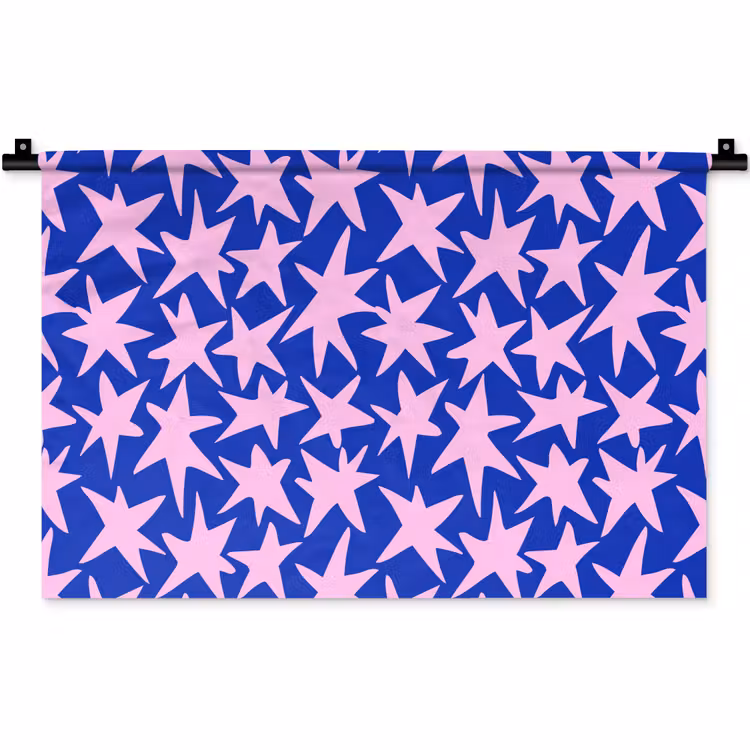 Modern - Sterren - Blauw Wandkleed katoen klein 269 -zz3d