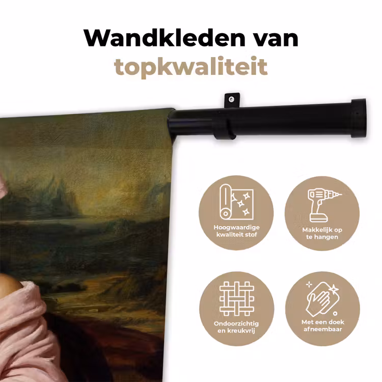 Mona - Klassiek - Roze Wandkleed katoen klein -sfeer2