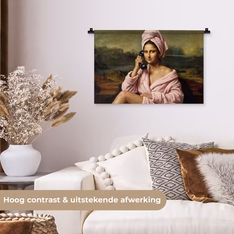 Mona - Klassiek - Roze Wandkleed katoen klein -sfeer1