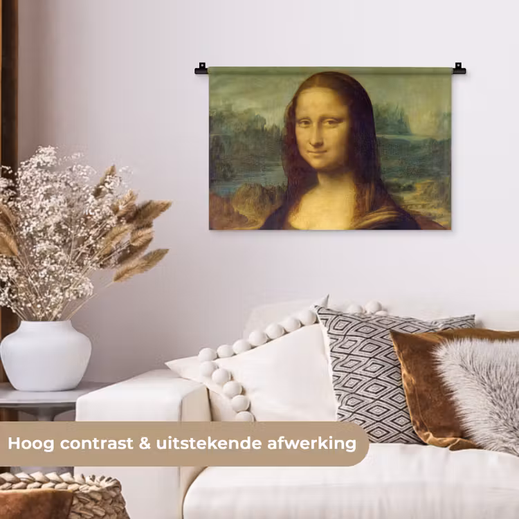 Mona Lisa - Leonardo da Vinci Wandkleed katoen klein -sfeer1