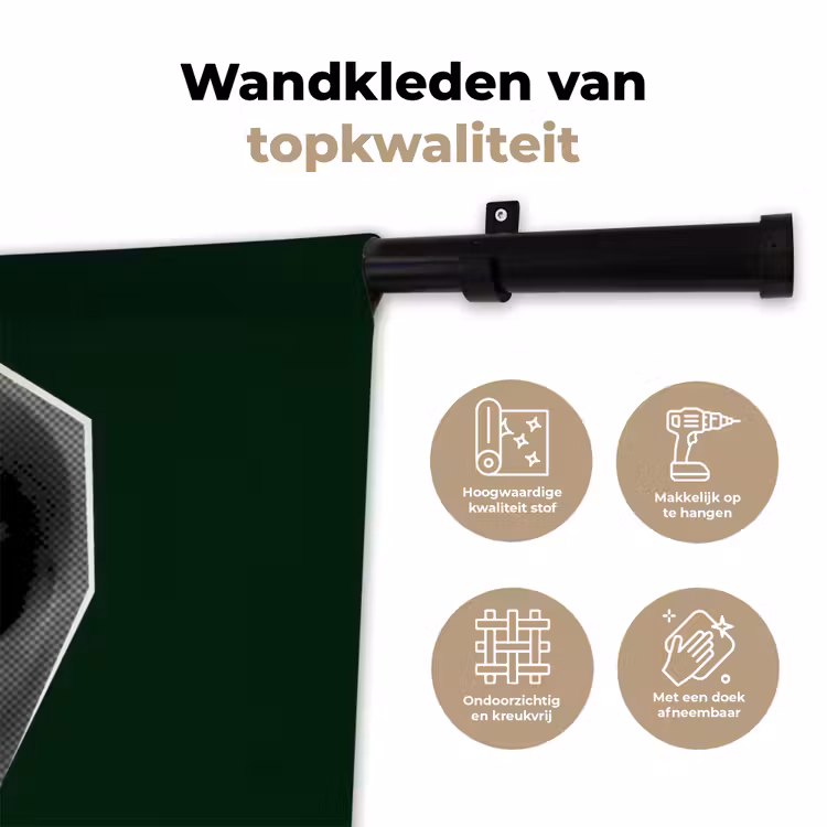 Mond - Groen - Illustratie - BLAH BLAH Wandkleed katoen klein -sfeer2