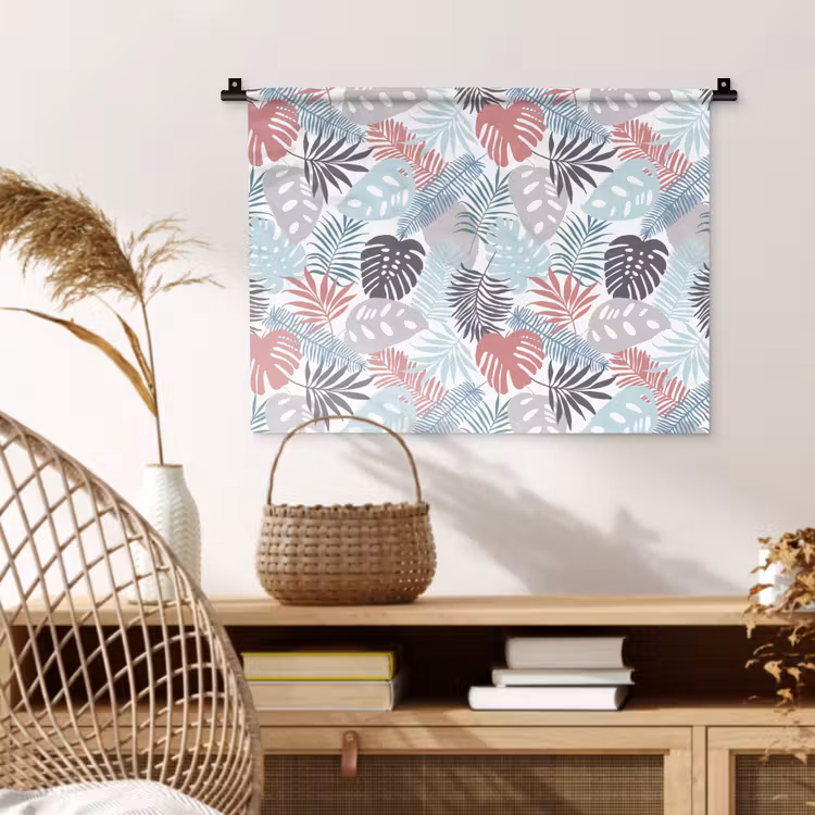 Monstera - Pastel - Bladeren - Tropical Wandkleed katoen klein -sfeer5