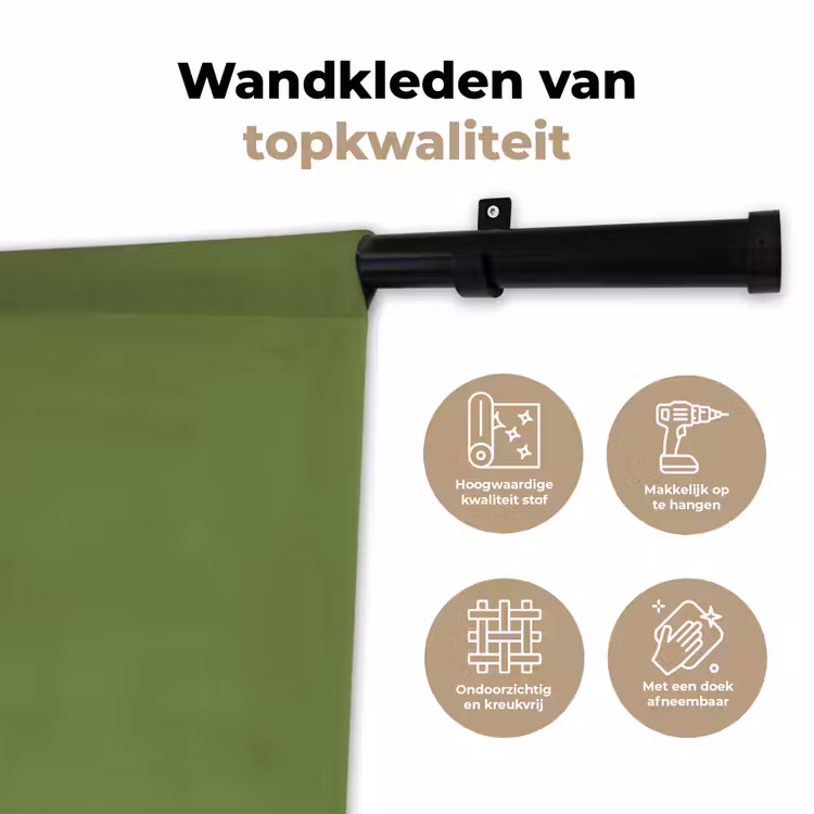 Moss - Green - Groen Wandkleed katoen klein 269 -sfeer2