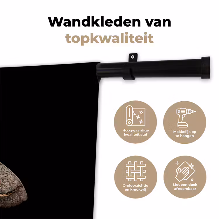 Mot - Bladachtig - Grijs Wandkleed katoen klein -sfeer2