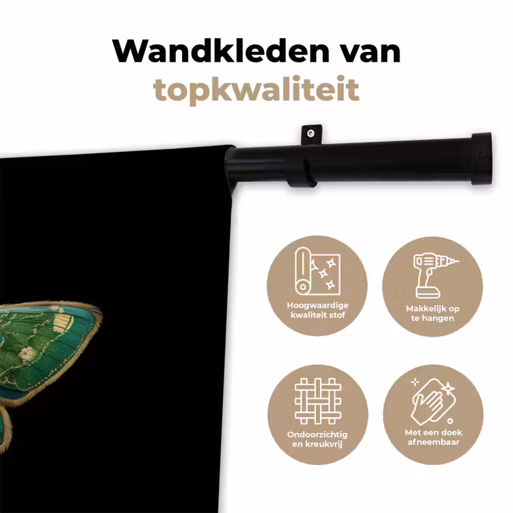 Mot - Levendig - Groen Wandkleed katoen klein -sfeer2