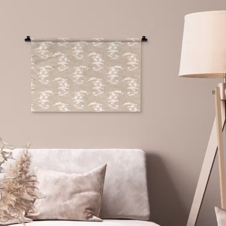 Motief - Beige - Linnen Wandkleed katoen klein 269 -sfeer4
