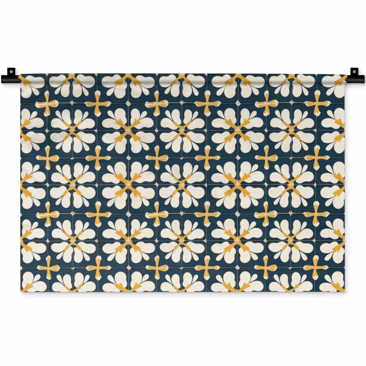 Motief - Tegel - Okergeel Wandkleed katoen klein 269 -zz3d