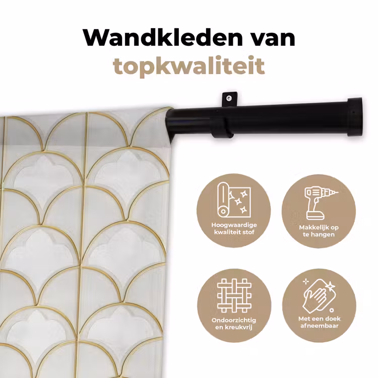Mozaïek - Bogen - Goud Wandkleed katoen klein 269 -sfeer2
